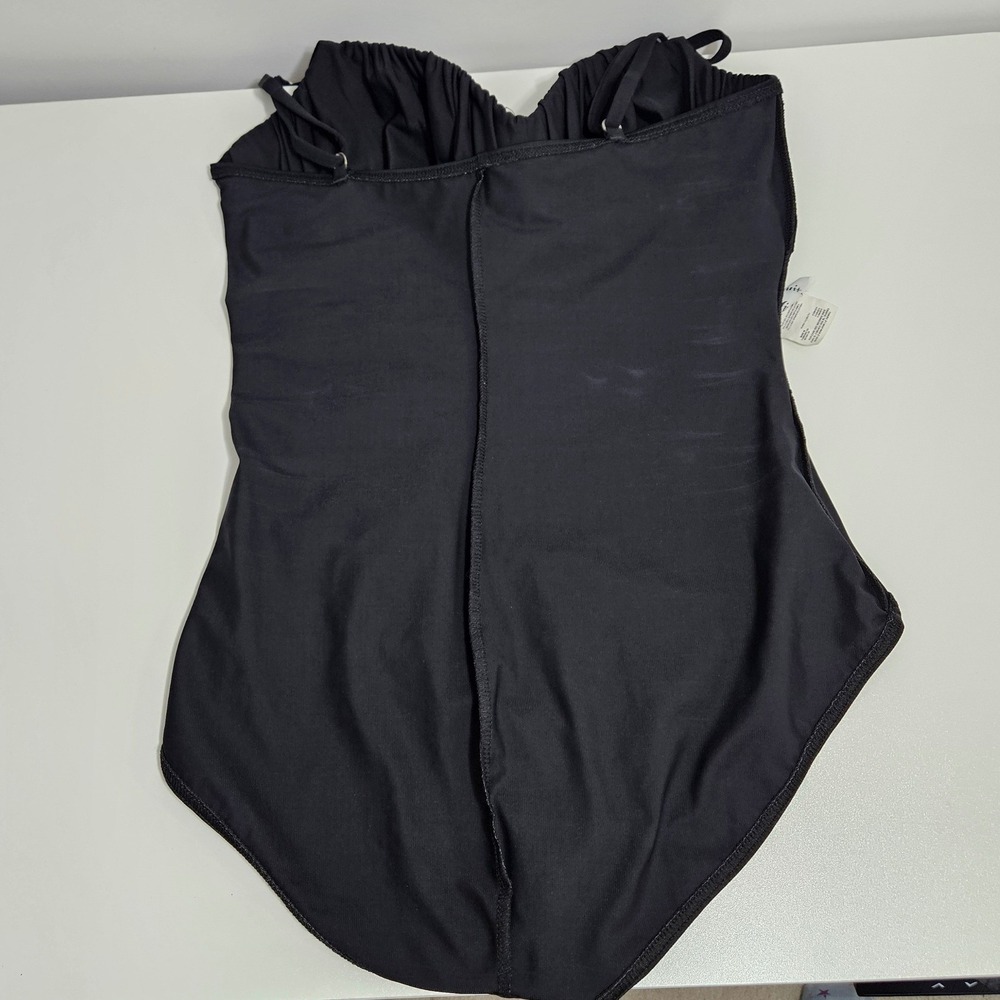 Miraclesuit Womens Ruched One Piece Swimsuit Black Slimming Shaping Beach 14 L - Picture 6 of 9
